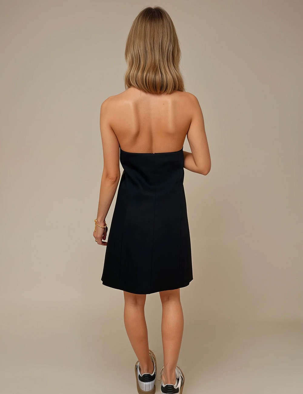 Robe blazer sans manches noire