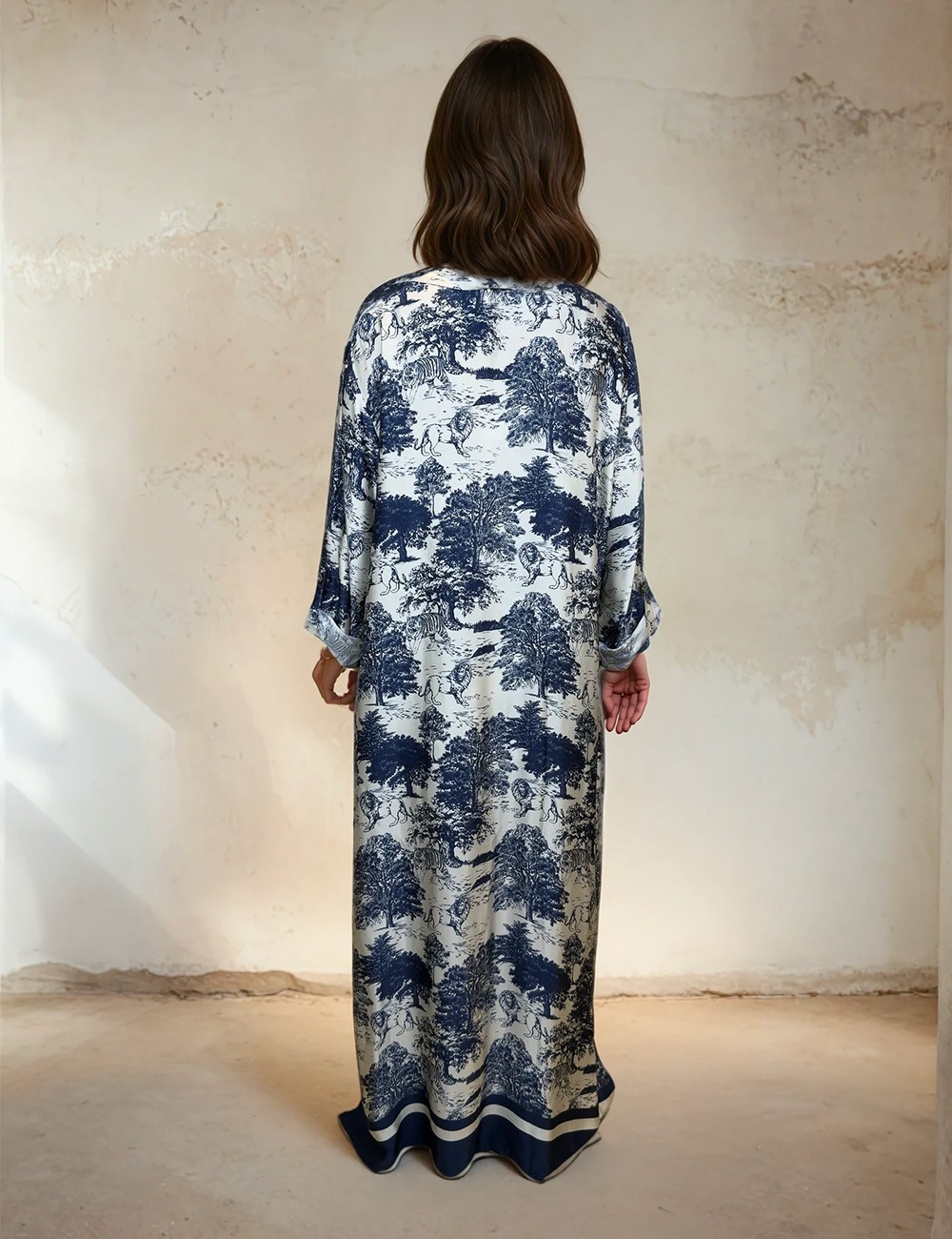 Robe chemise imprimée Toile de Jouy