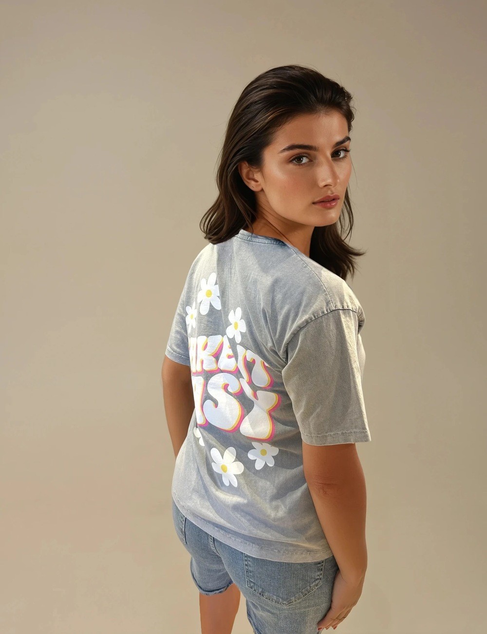Take it Easy grey printed T-shirt