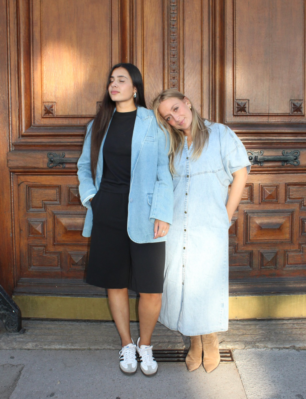Robe longue en denim boutonnée