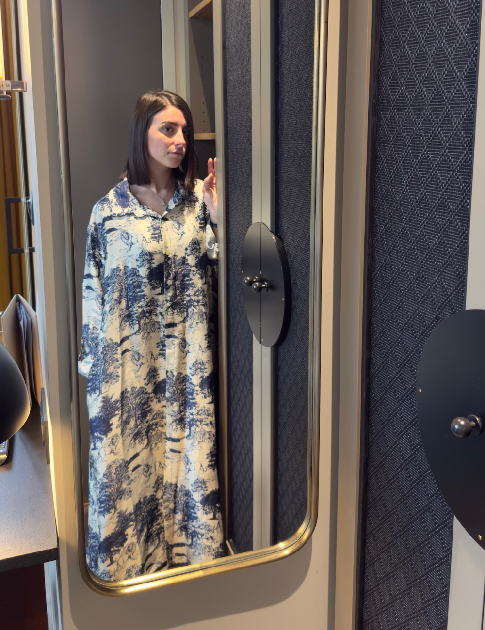 Robe chemise imprimée Toile de Jouy