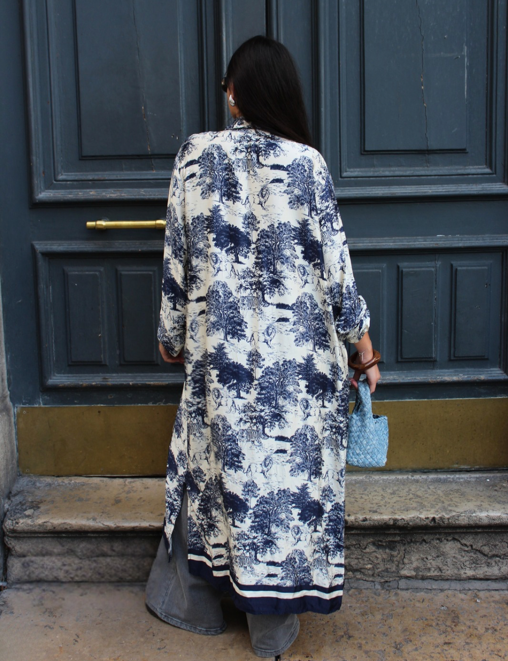 Robe chemise imprimée Toile de Jouy