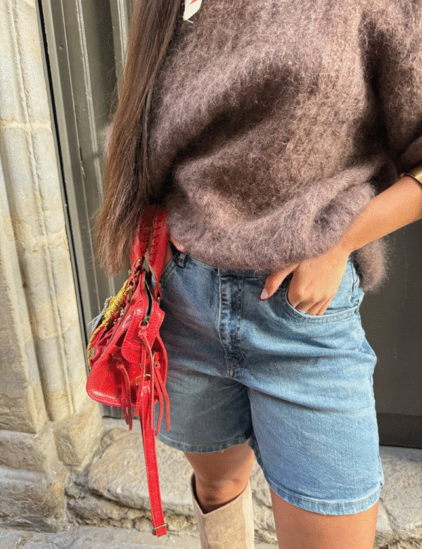 22 Détail denim authentique bermuda vintage coutures contrastantes