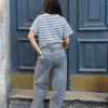 7 Vue de dos jean large gris taille haute