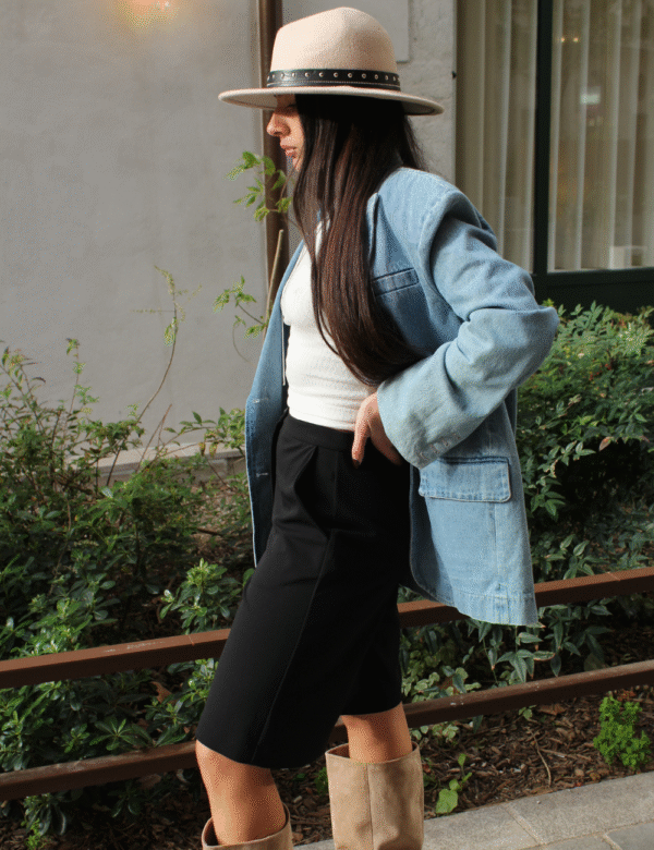 Zoom grandes poches fonctionnelles veste oversize