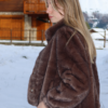 Veste fausse fourrure chocolat femme Made in Italy Ambre