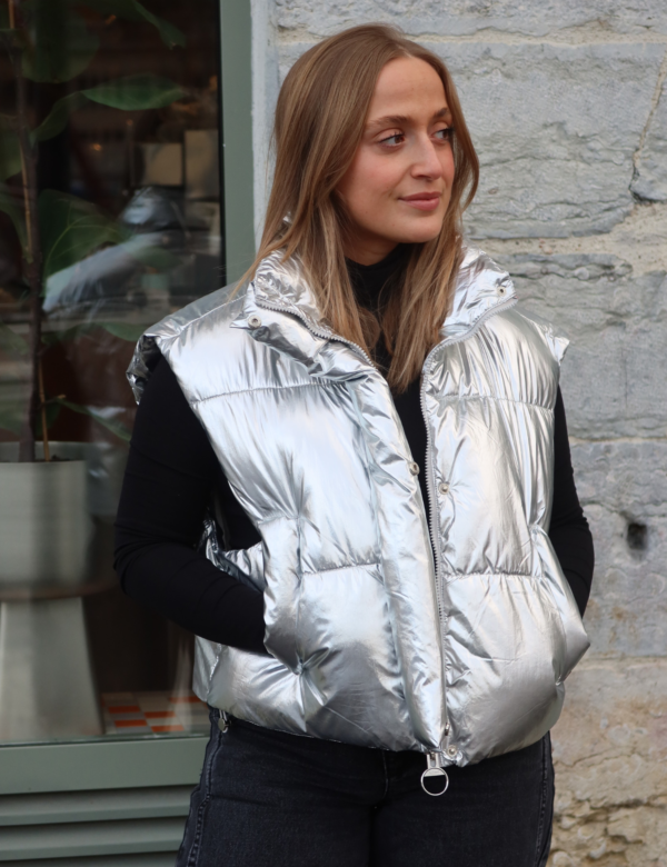 2 Doudoune sans manches argentée - gilet métallique moderne