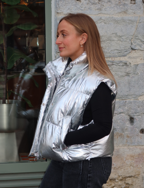 5 Doudoune sans manches argentée - gilet métallique moderne