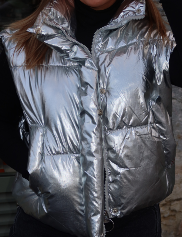 6 Doudoune sans manches argentée - gilet métallique moderne