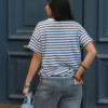 Visuel site - 92 Vue de dos t-shirt rayé coupe confortable