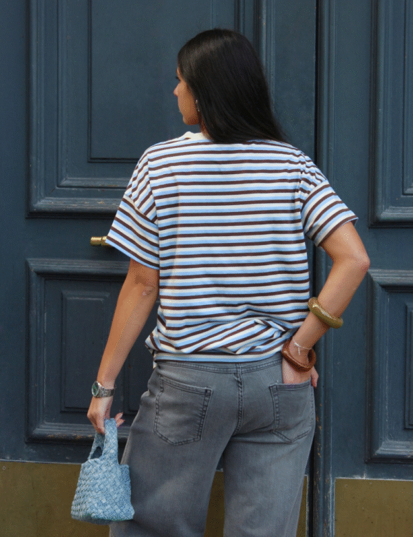 Visuel site - 92 Vue de dos t-shirt rayé coupe confortable