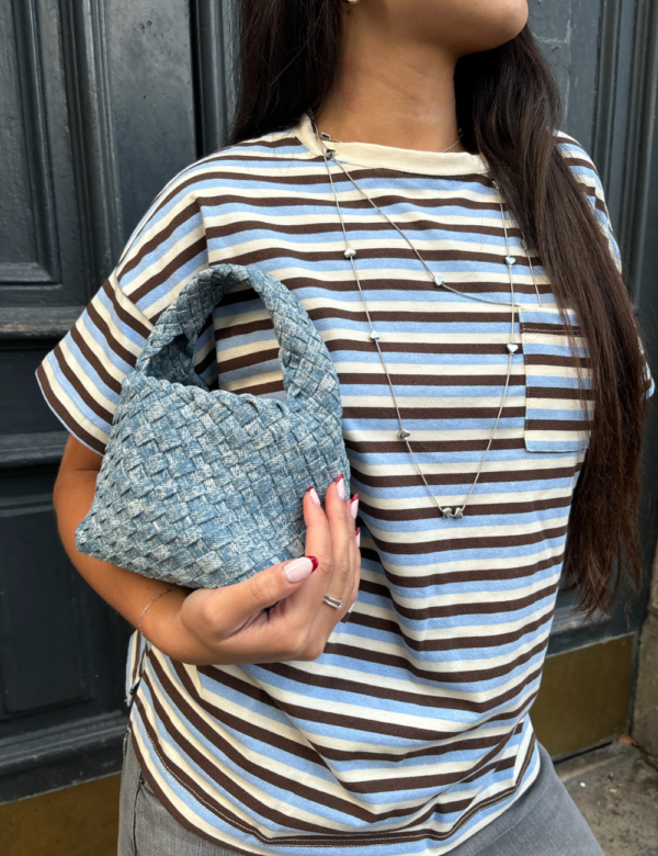 Détail tressage façon denim texture originale