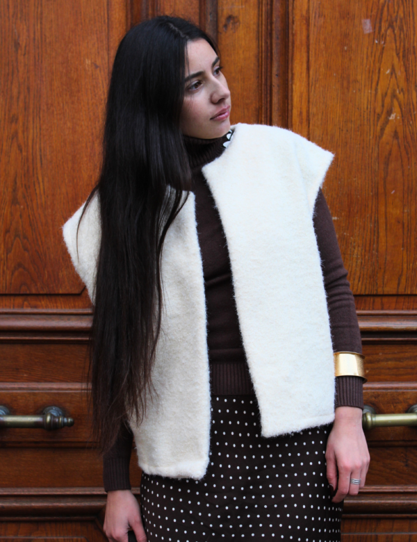 Détail texture laine mélangée veste italienne