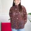 13 Blouse marron pois portée look automne