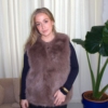 21 Gilet fourrure taupe sans manches femme Ambre