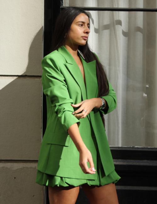 Veste costume verte stretch femme moderne Ambre