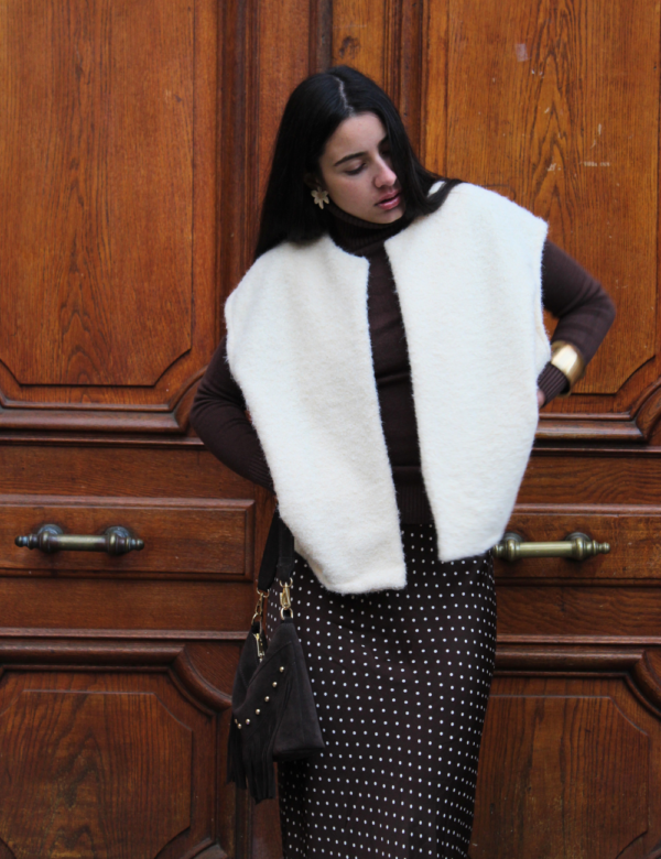 Vue coupe fluide gilet laine italien