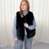 80 Gilet fourrure noire sans manches femme Ambre