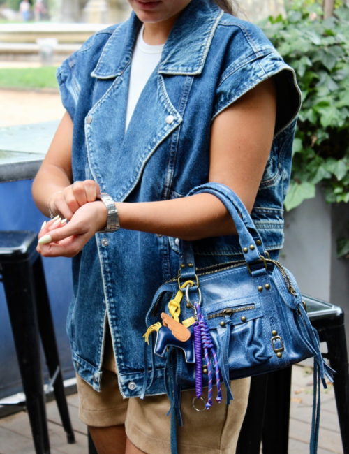 Sac cuir bleu - sac à main made in italy