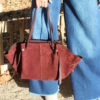 Visuel site - 46 Cabas suède bordeaux - sac cuir italien spacieux