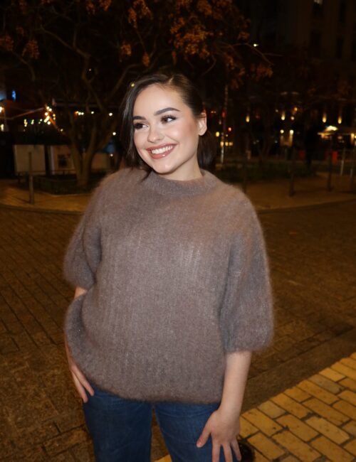 Pull kid mohair taupe MY P'TITE LAINE Ambre Concept Store